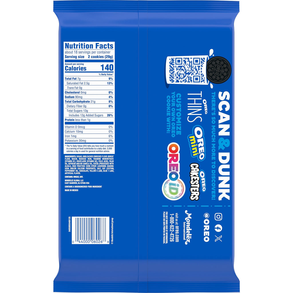 Mint Creme Chocolate Sandwich Cookies, Family Size, 2 Pack Y0