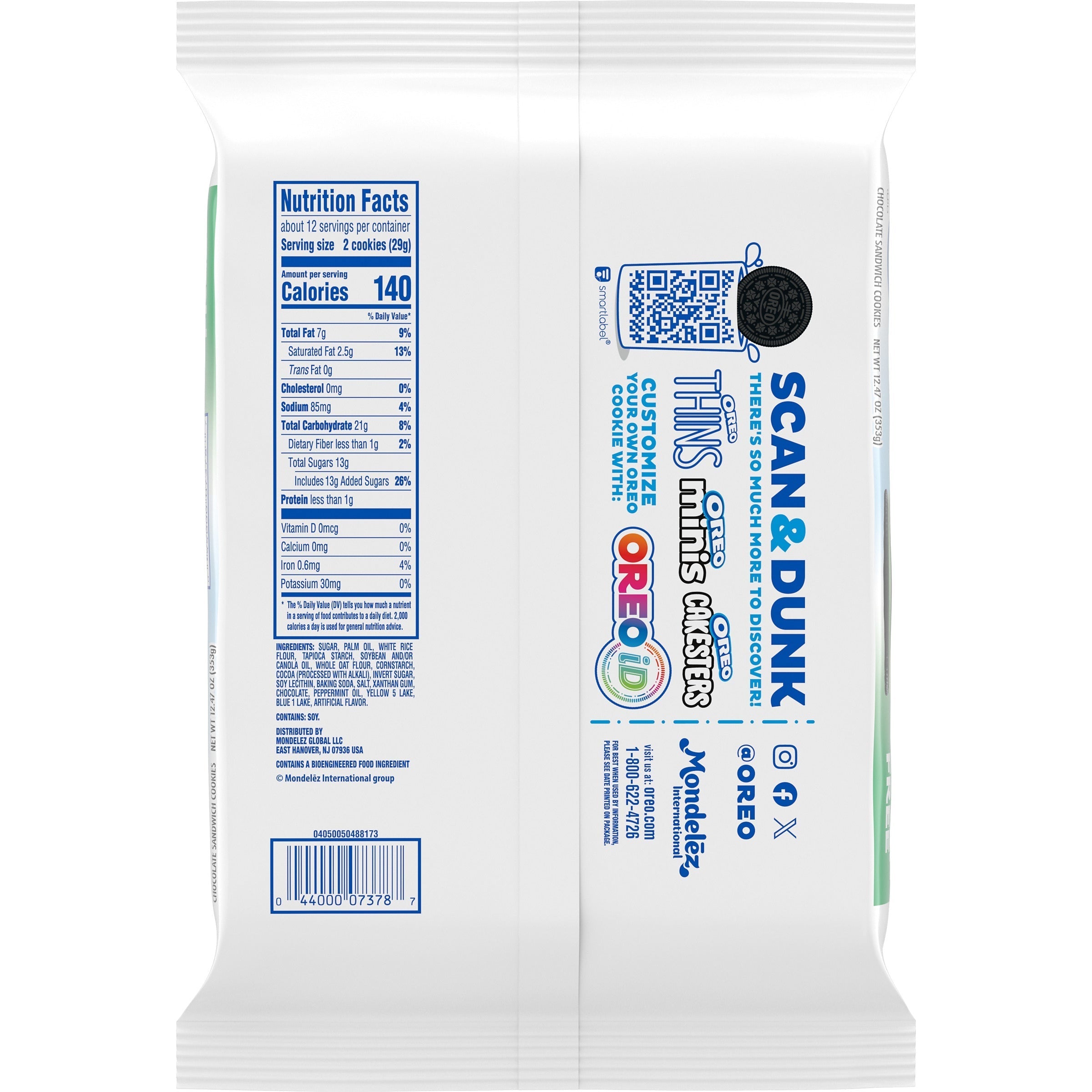 Gluten Free Mint Creme Chocolate Sandwich Cookies, 2 Pack X6