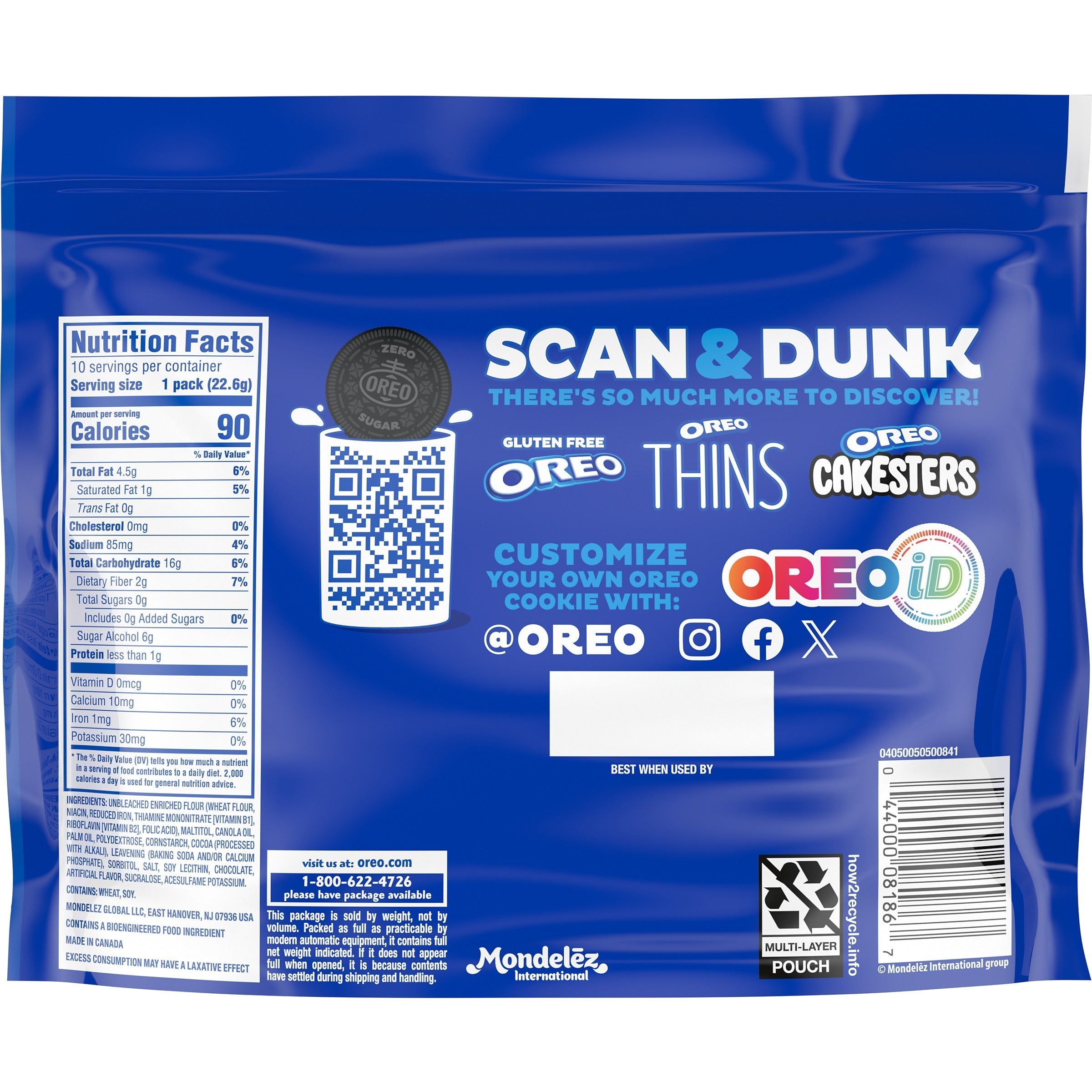 Zero Sugar Chocolate Sandwich Cookies, Snack Packs G2