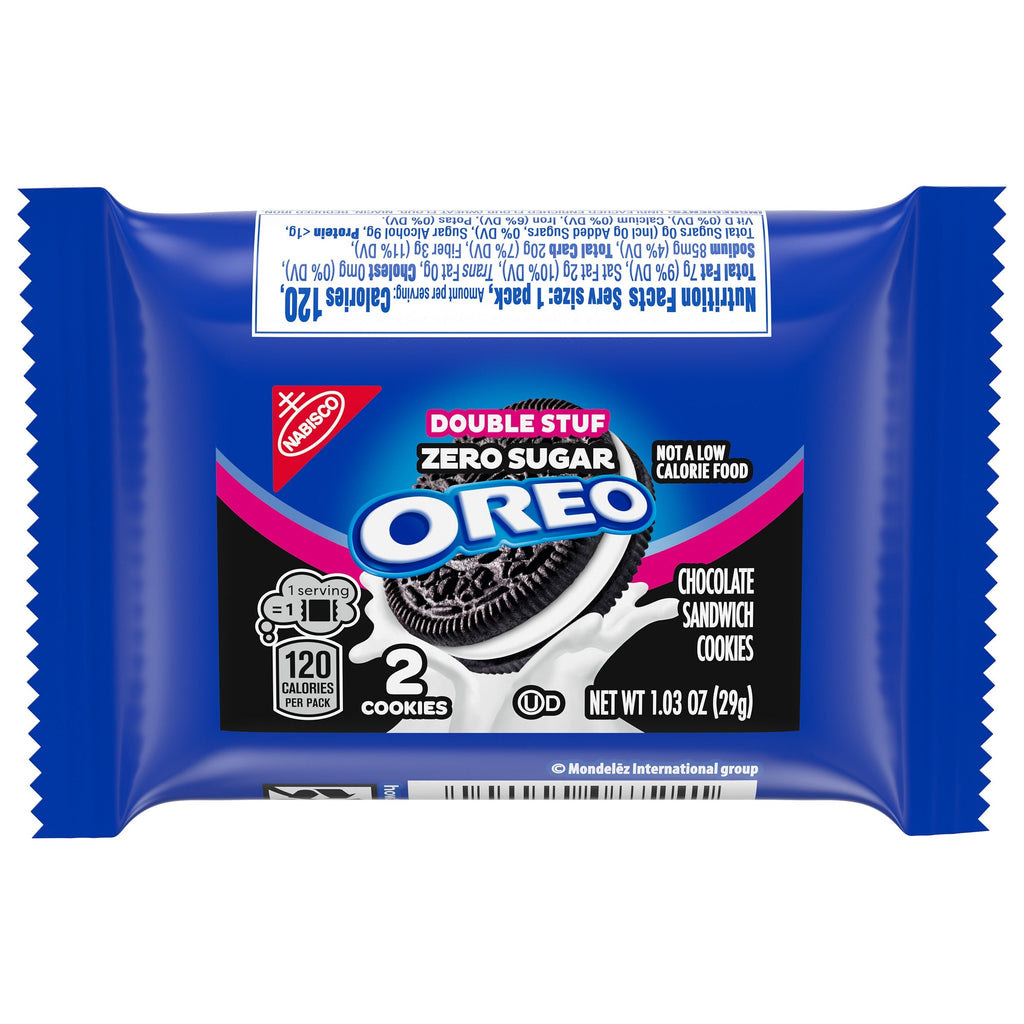 Zero Sugar Double Stuf Chocolate Sandwich Cookies, Snack Packs X8