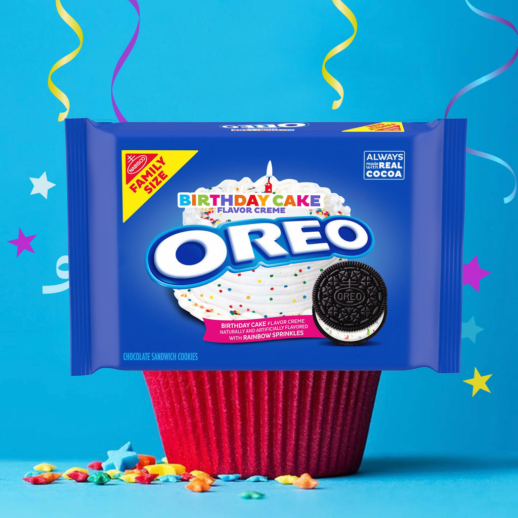 Birthday Cake Creme Chocolate Sandwich Cookies, Family Size E4