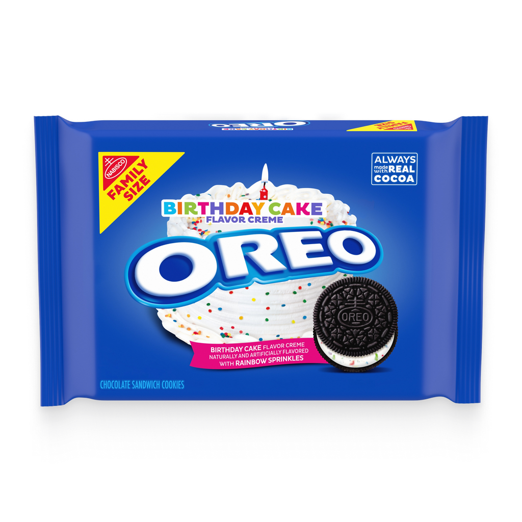 Birthday Cake Creme Chocolate Sandwich Cookies, Family Size E4
