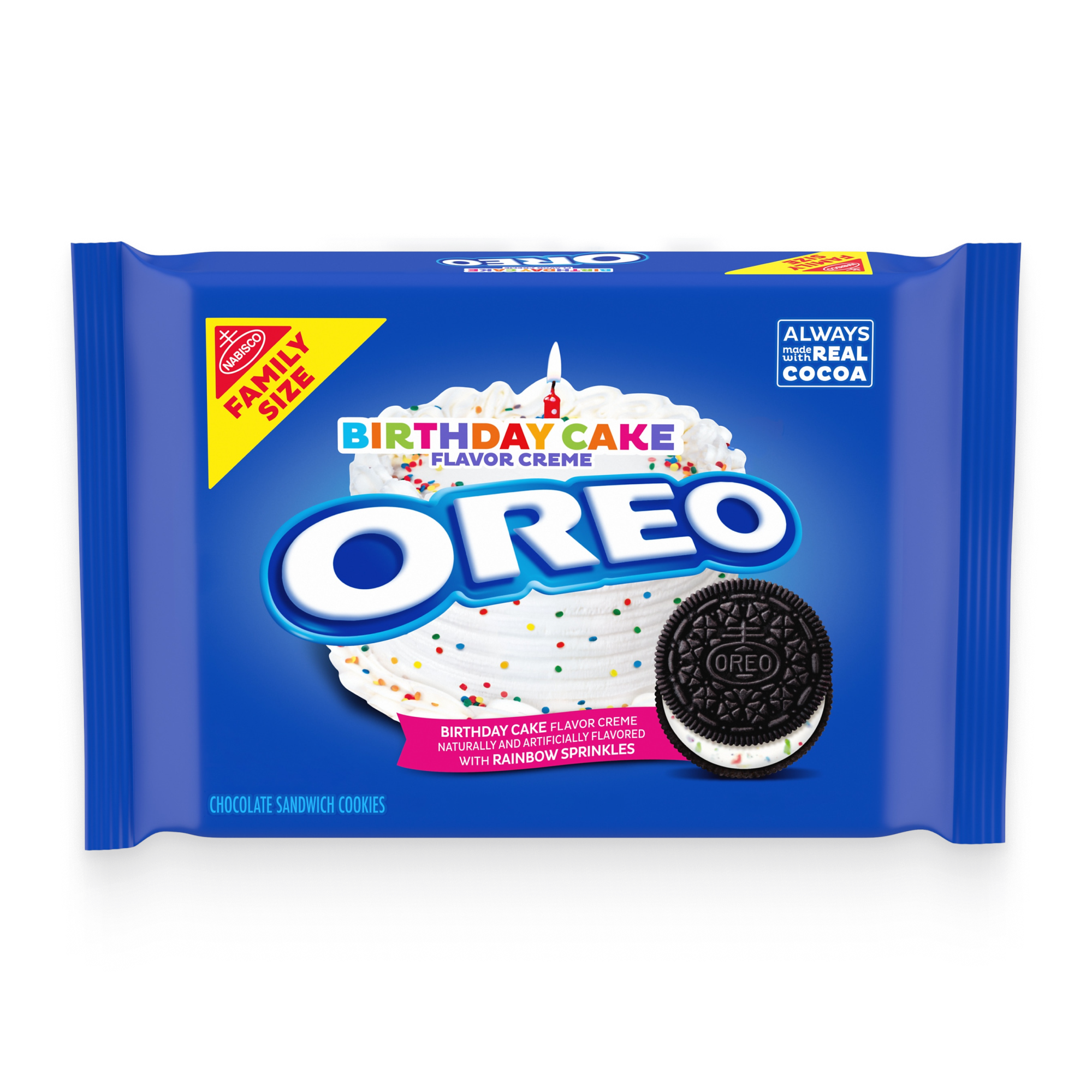 Birthday Cake Creme Chocolate Sandwich Cookies, Family Size E4