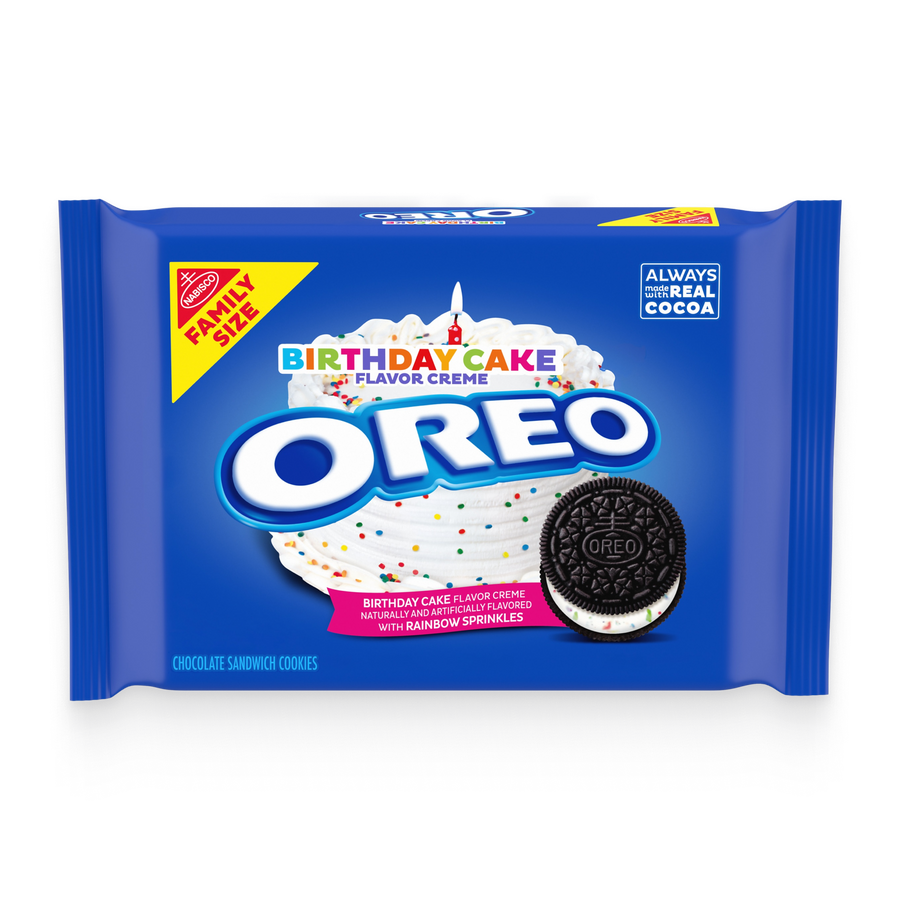 Birthday Cake Creme Chocolate Sandwich Cookies, Family Size E4