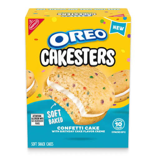 Cakesters Confetti Cake Soft Snack Cakes, Snack Packs J8