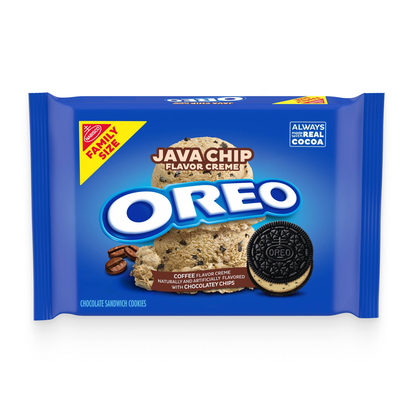 Java Chip Creme Chocolate Sandwich Cookies, Family Size K3