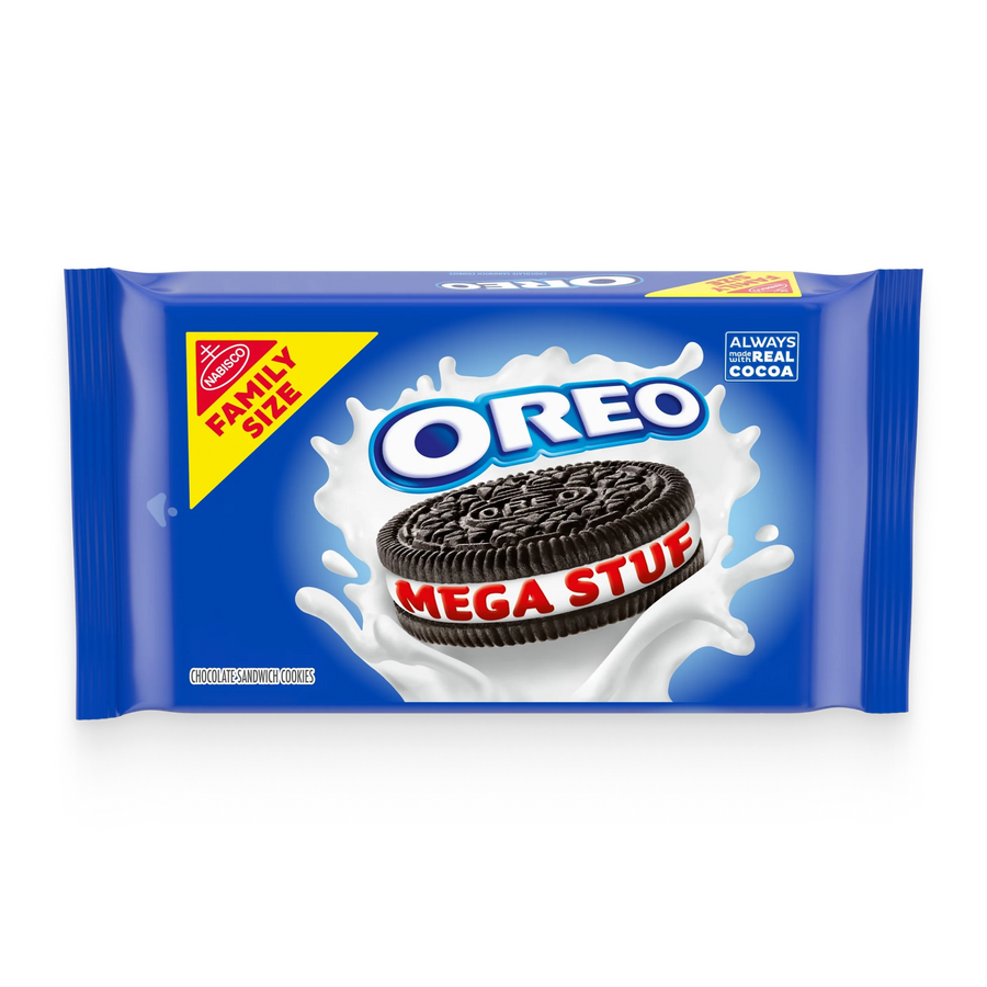 Mega Stuf Chocolate Sandwich Cookies, Family Size A2