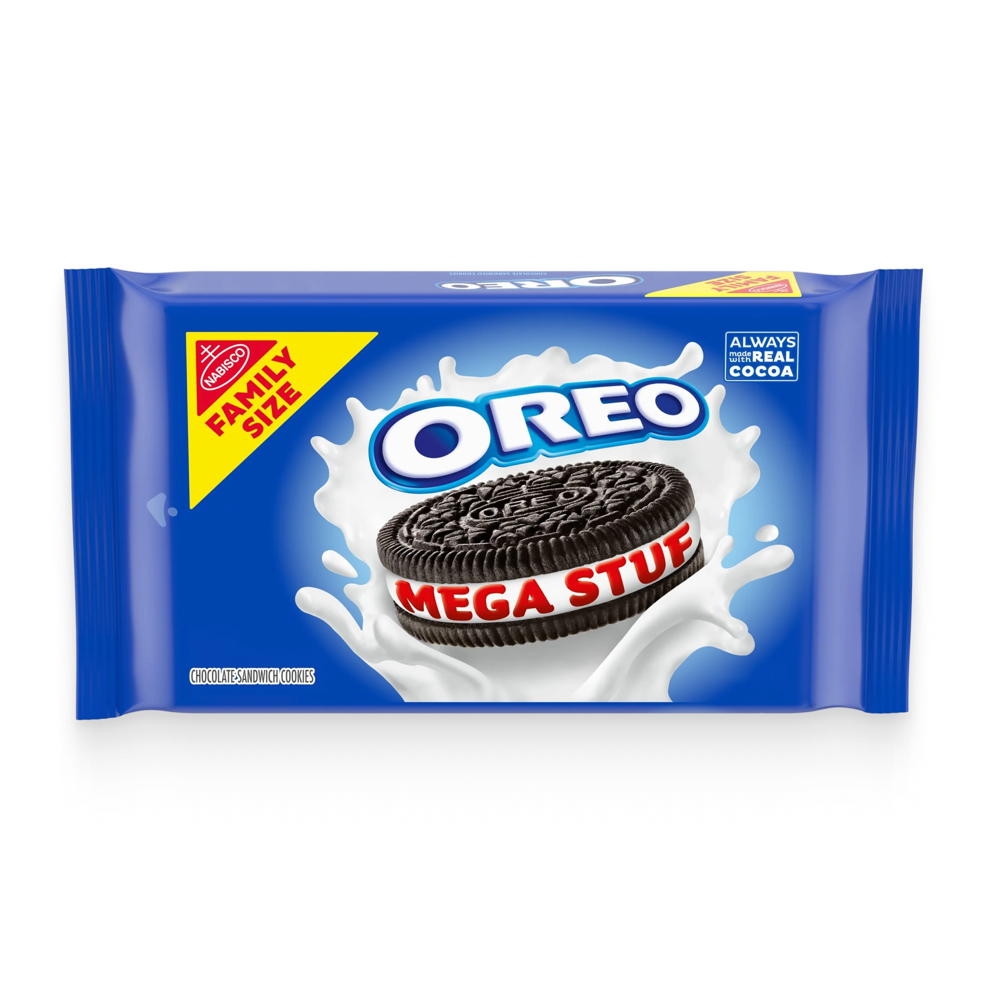 Mega Stuf Chocolate Sandwich Cookies, Family Size, 2 Pack V8