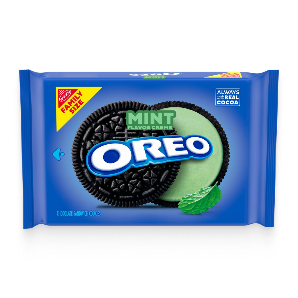 Mint Creme Chocolate Sandwich Cookies, Family Size, 2 Pack Y0