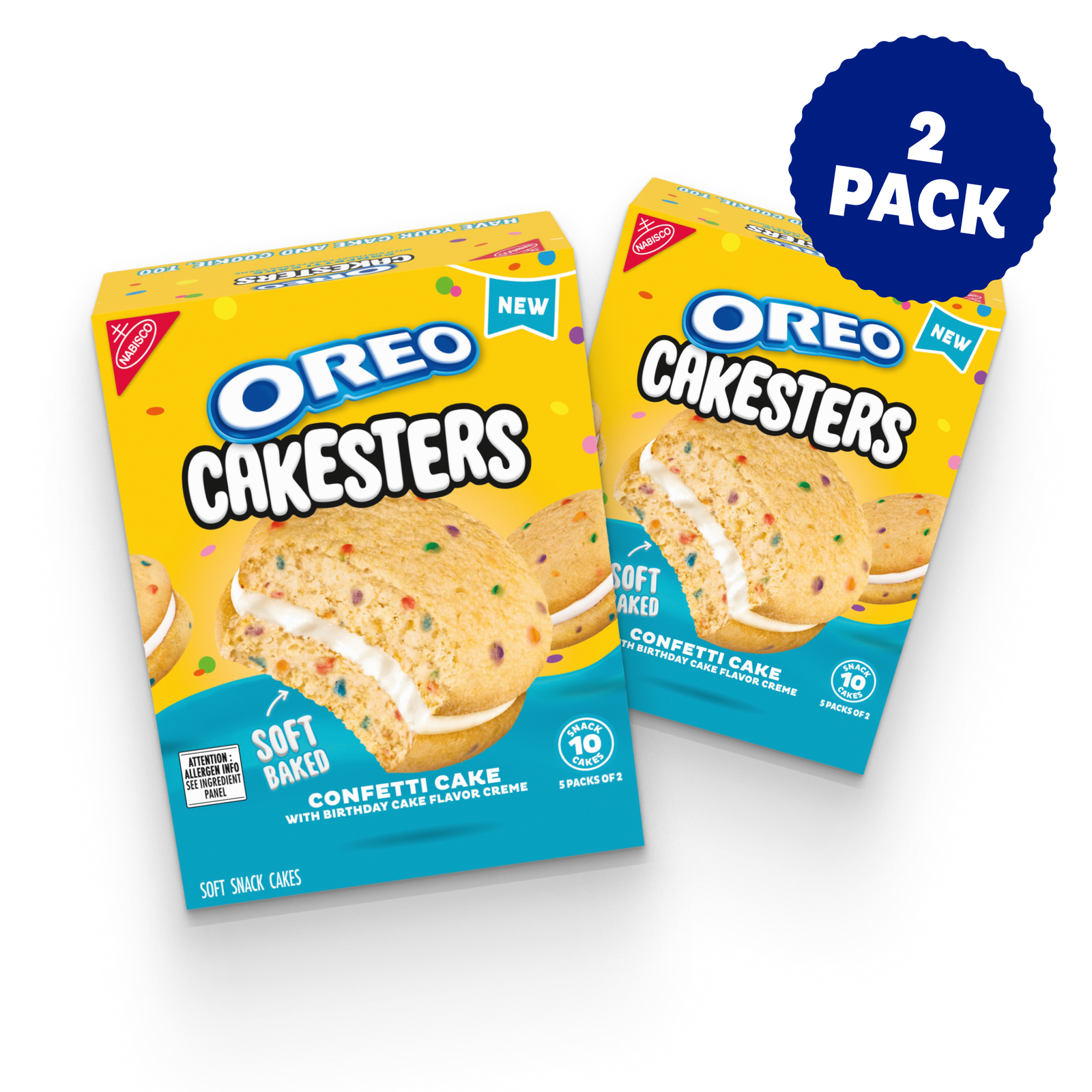 Cakesters Confetti Cake Soft Snack Cakes, Snack Packs, 2 Pack E9
