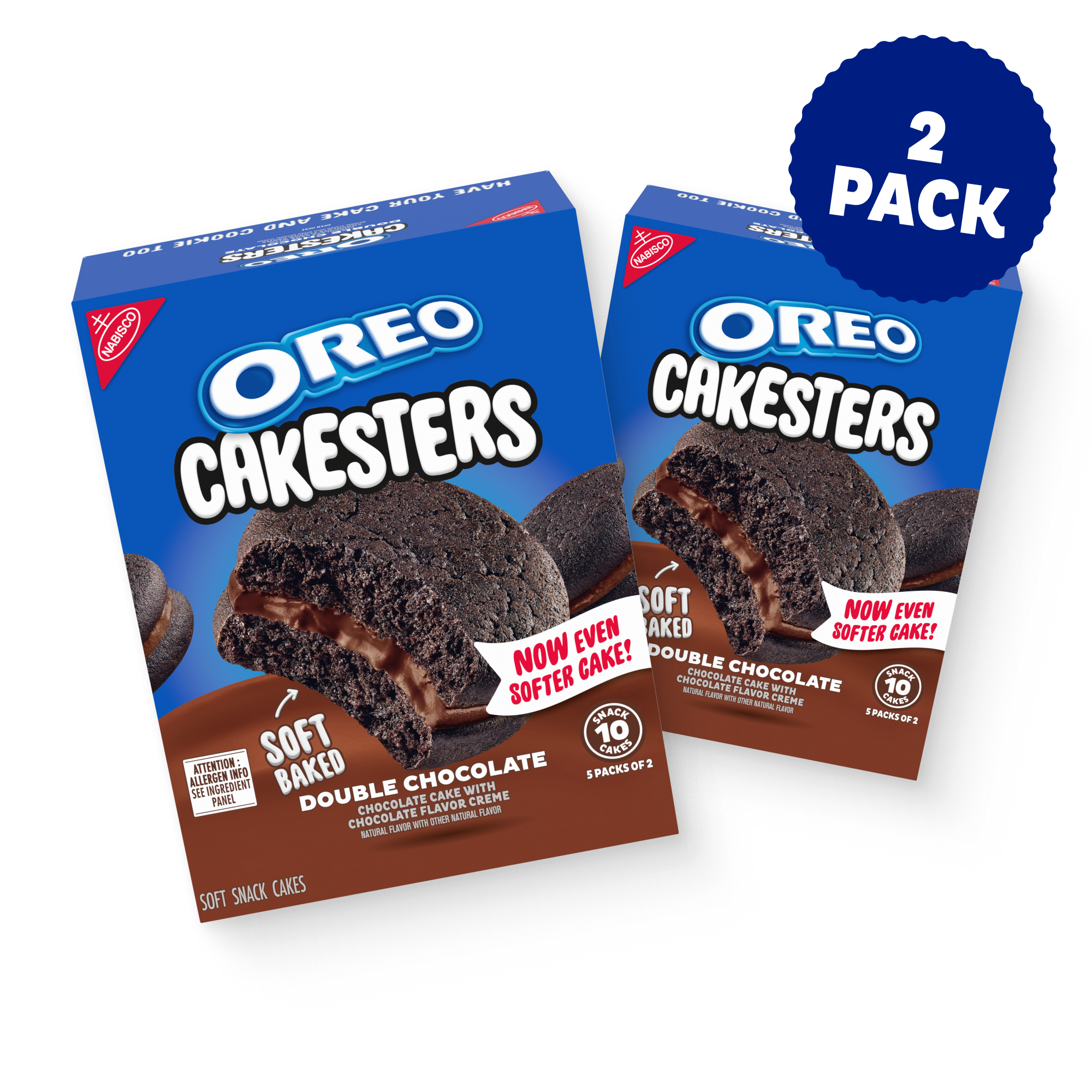 Cakesters Double Chocolate Soft Snack Cakes, Snack Packs, 2 Pack B5