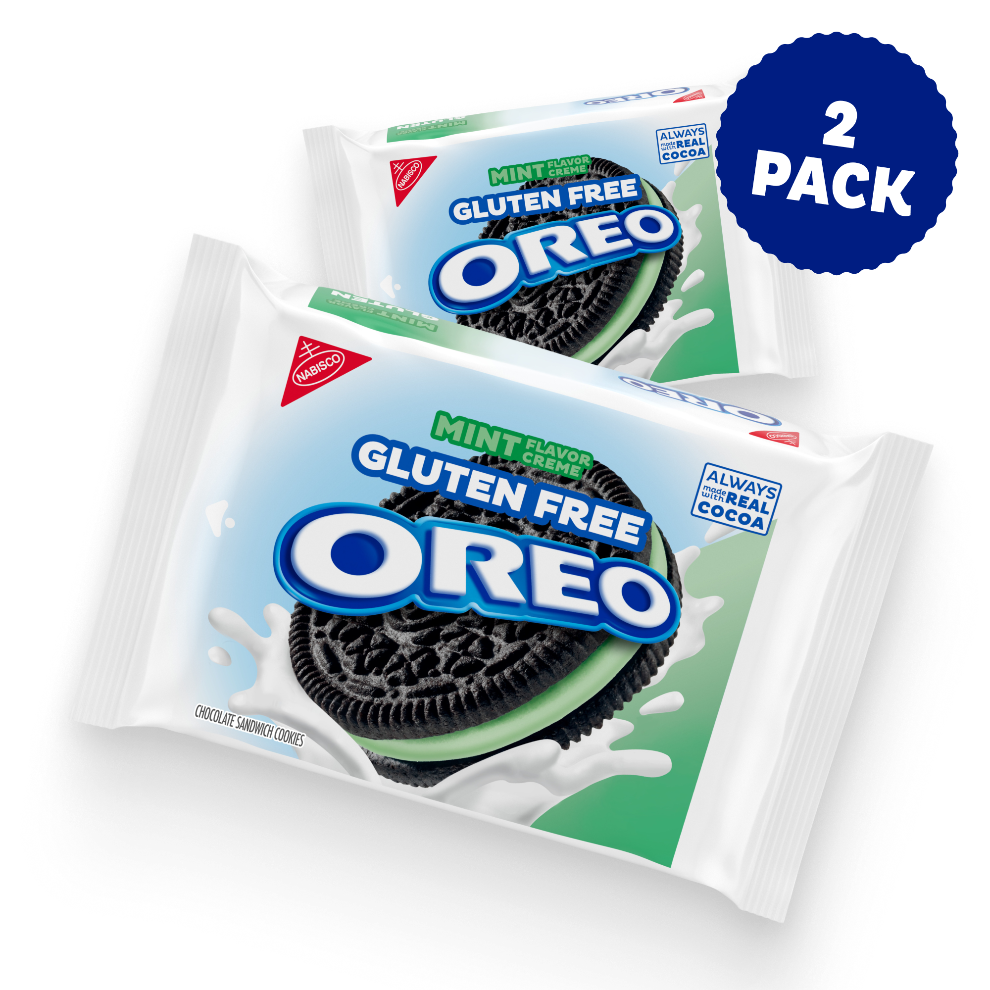 Gluten Free Mint Creme Chocolate Sandwich Cookies, 2 Pack D7
