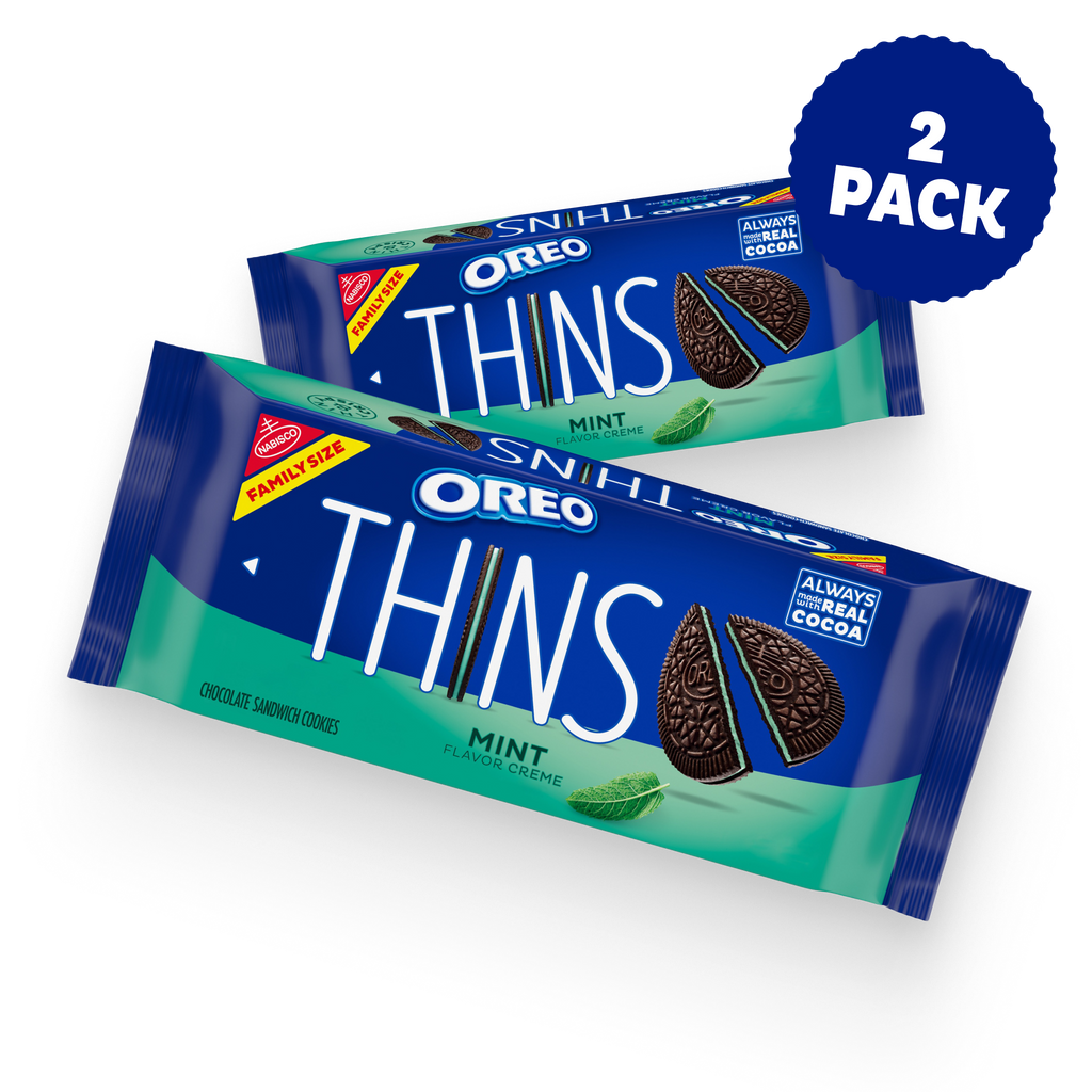Thins Mint Creme Chocolate Sandwich Cookies, Family Size, 2 Pack T8