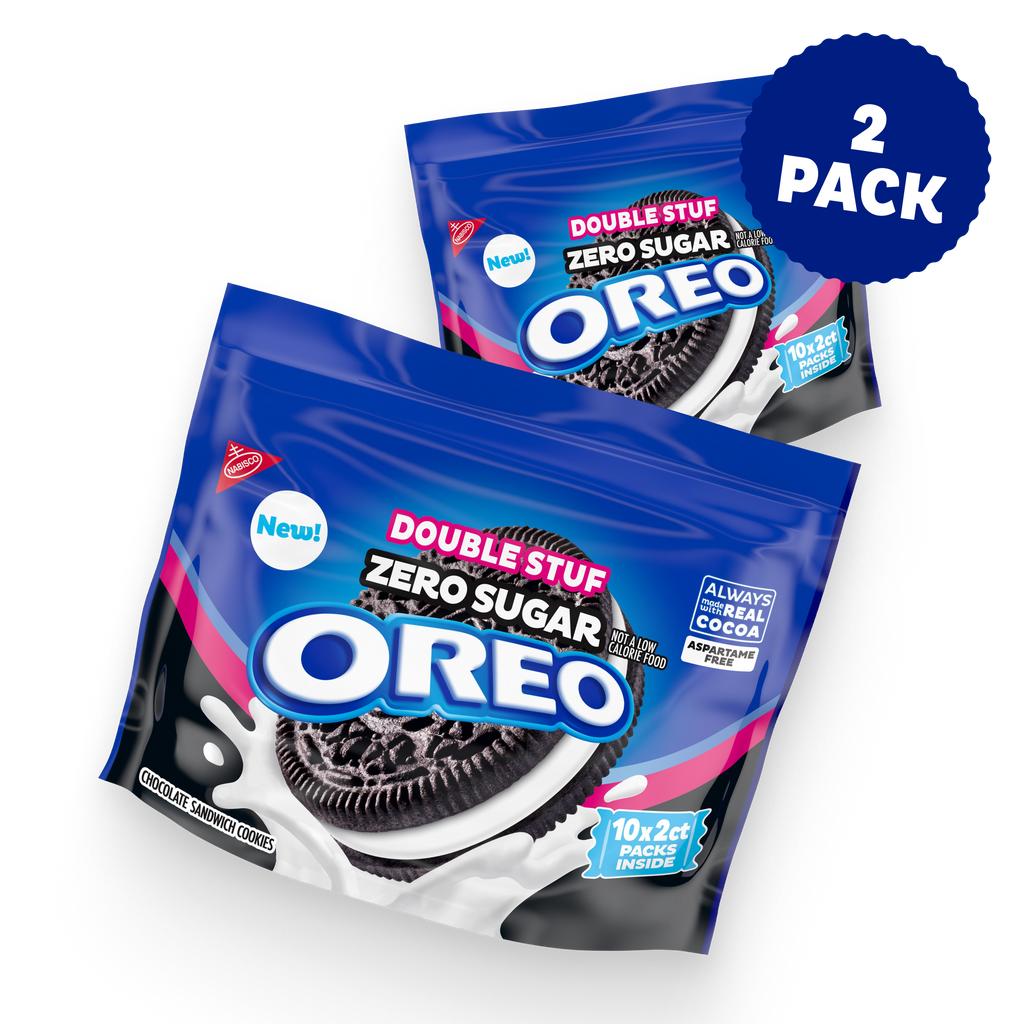 Zero Sugar Double Stuf Chocolate Sandwich Cookies, Snack Packs, 2 Pack M0