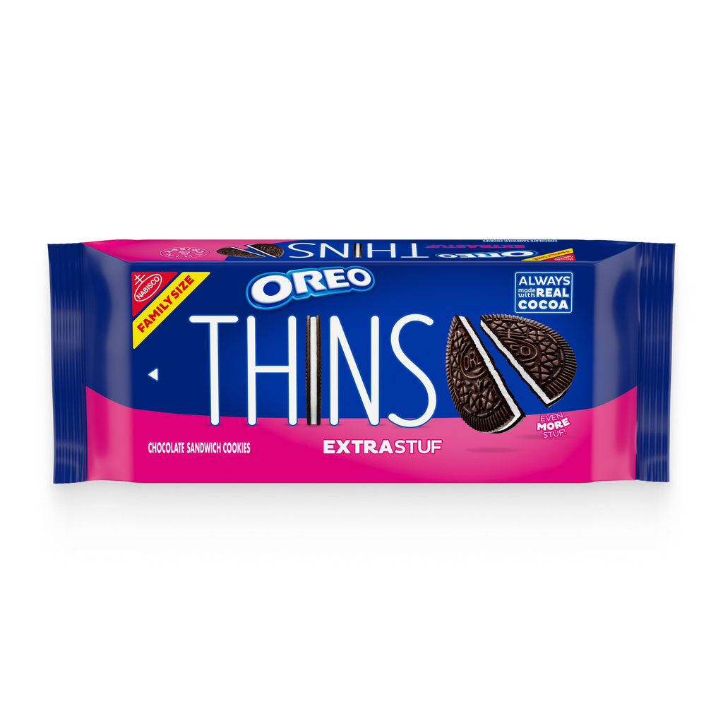Thins Extra Stuf Chocolate Sandwich Cookies, Family Size R9