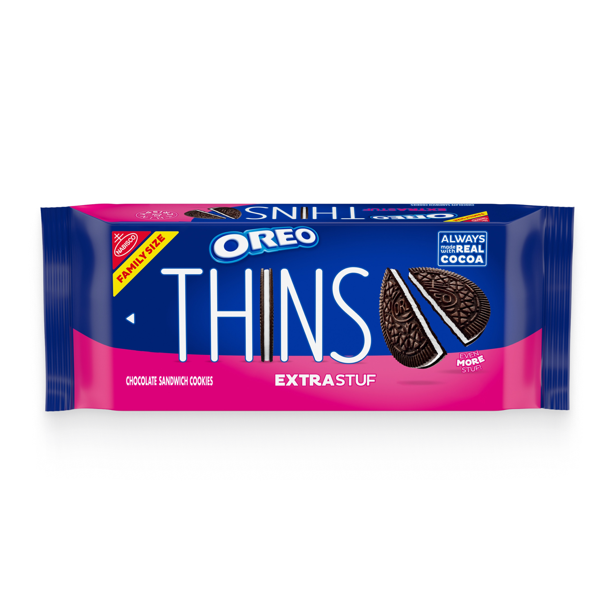 Thins Extra Stuf Chocolate Sandwich Cookies, Family Size R9