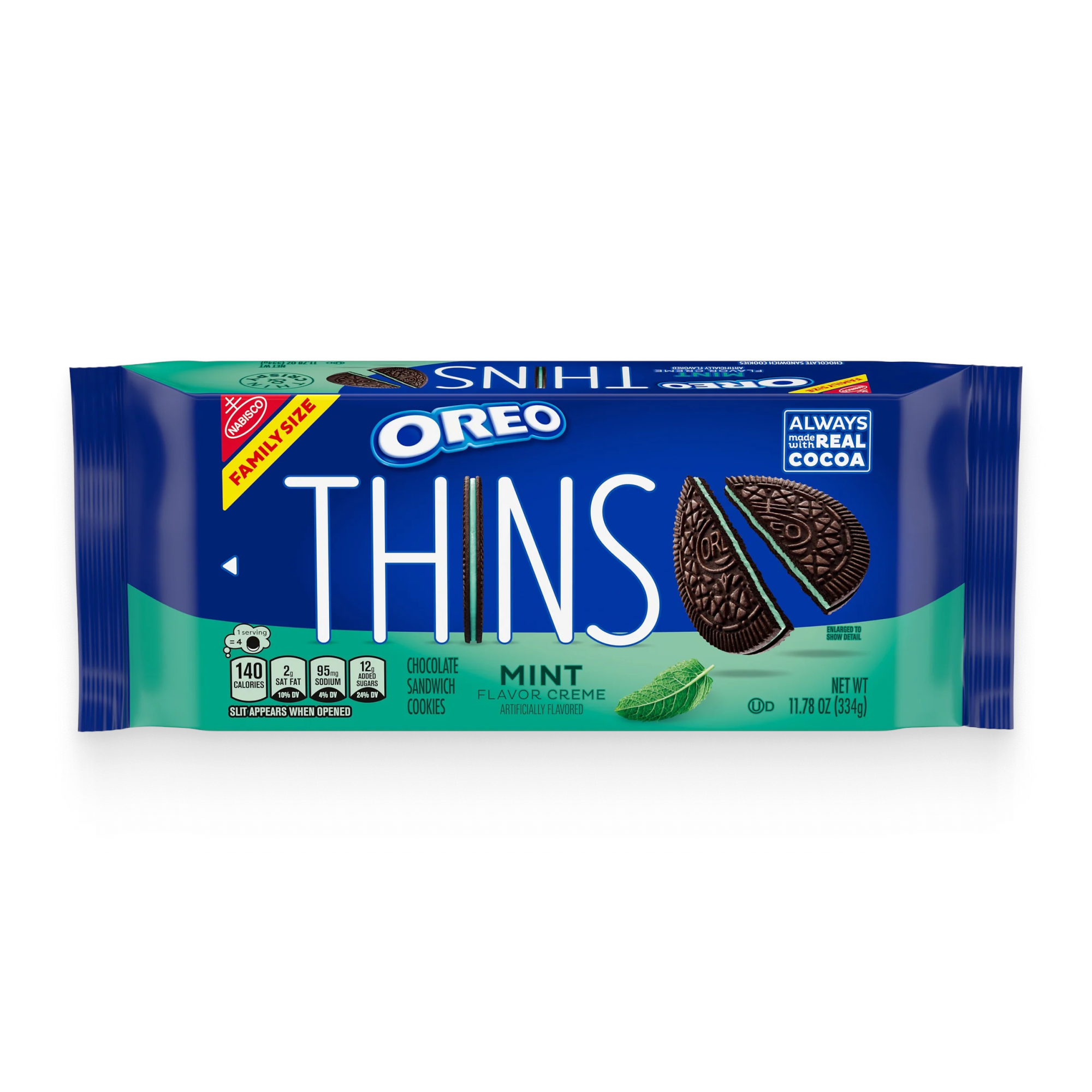 Thins Mint Creme Chocolate Sandwich Cookies, Family Size Q1