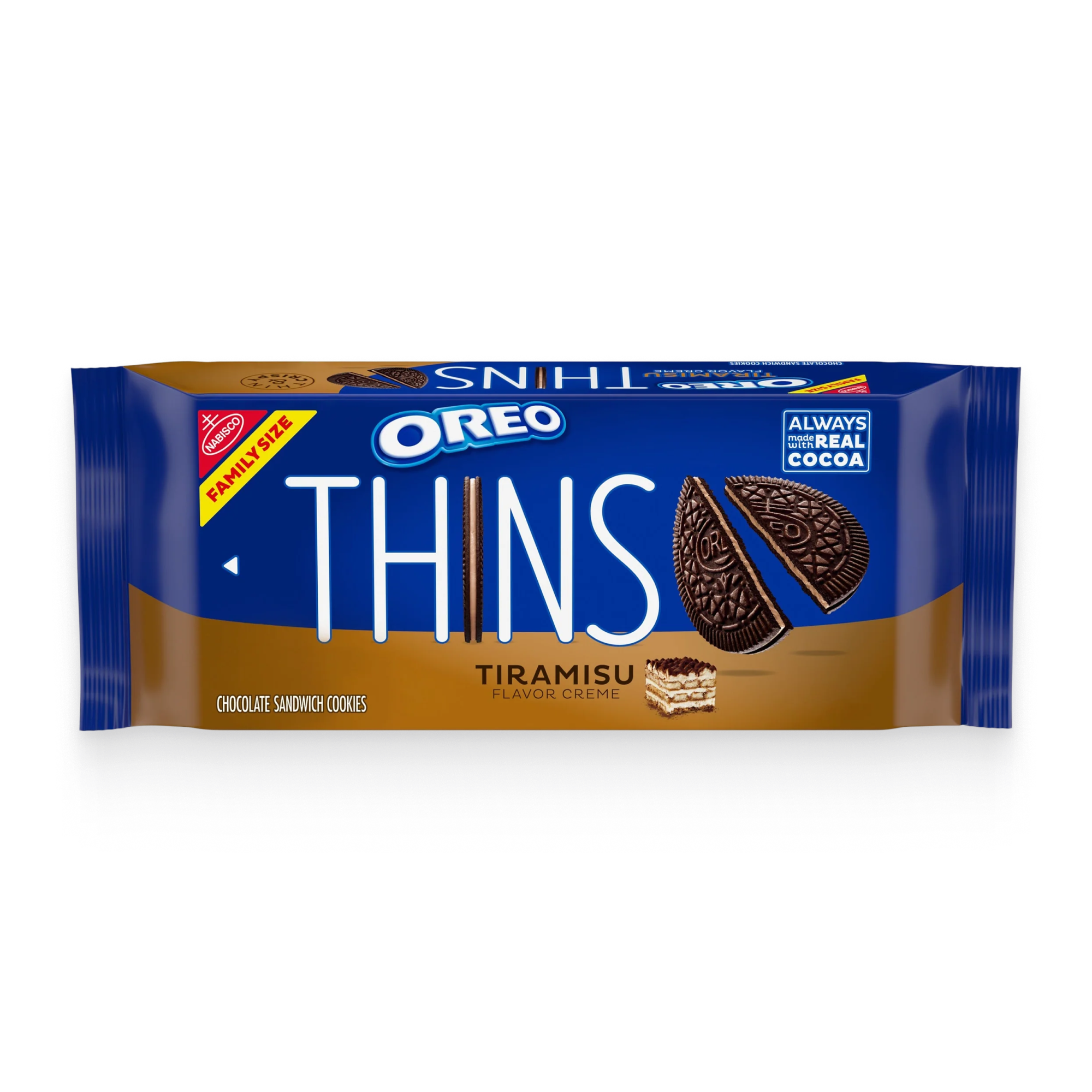 Thins Tiramisu Creme Chocolate Sandwich Cookies, Family Size L4