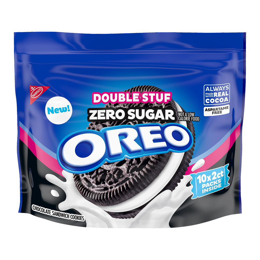 Zero Sugar Double Stuf Chocolate Sandwich Cookies, Snack Packs X8